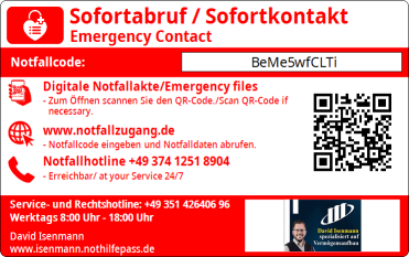 NotHilfePass Rückseite